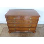 An oak and burr walnut bachelors chest, with two over three drawers, approx 107cm, 81cm H, 54cm D