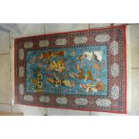 A very good quality silk rug, 166cm x 103cm - in excellent condition