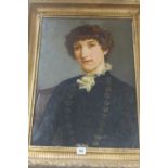 A 19th century portrait - unsigned, in a gilt frame, 78cm x 60cm