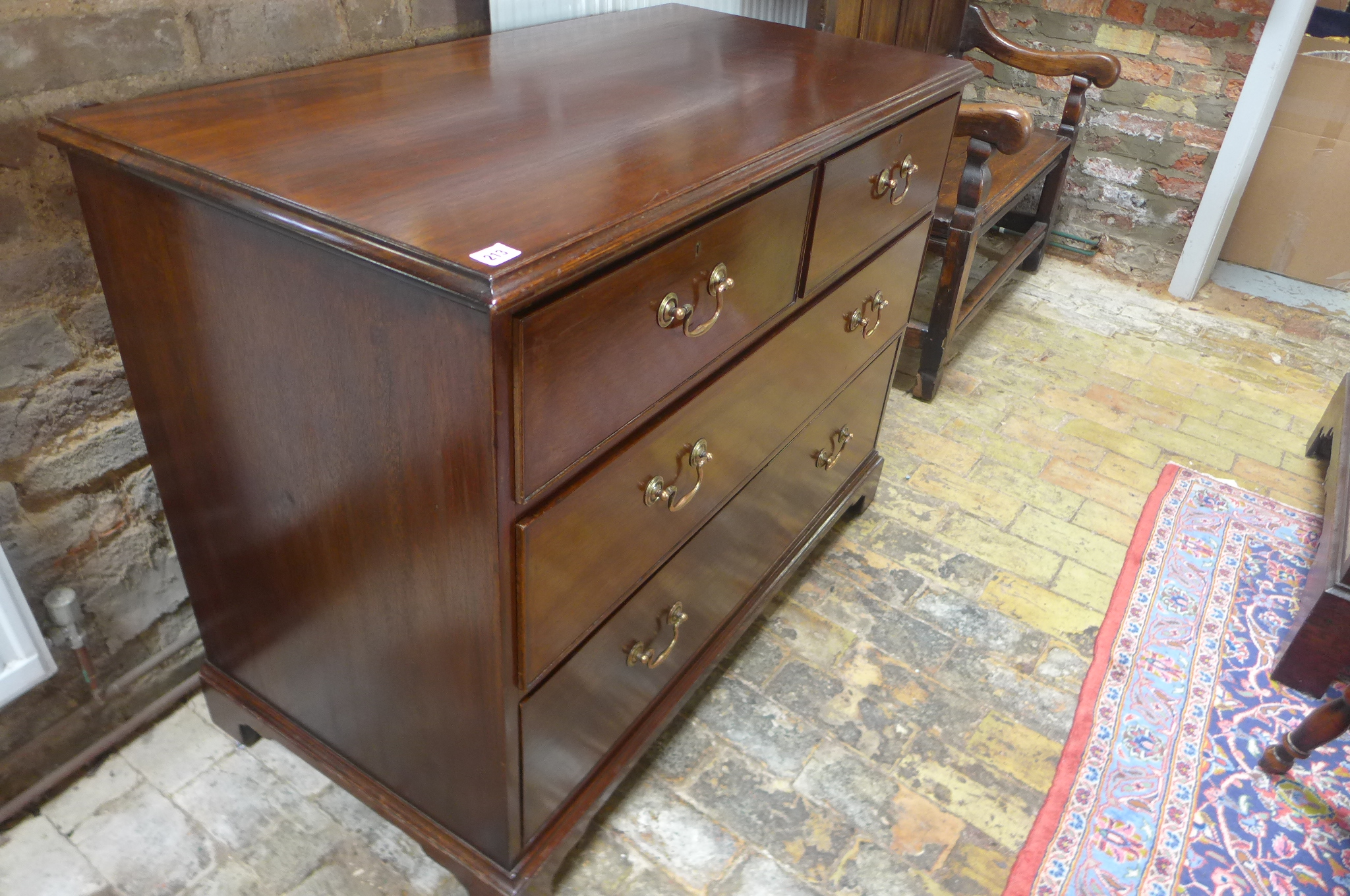 A mahogany Georgian style four drawer chest, 84cm tall, 110cm x 55cm - Image 2 of 2