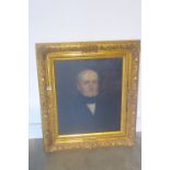 A 19th century oil on canvas of a gentleman in a modern gilt frame, 86cm x 72cm