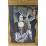 An oil on canvas, possibly of Lady Elizabeth Murray, and Dido Elizabeth Belle, signed Qullei