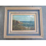 A framed oil on canvas of Cullorcotes Bay, by listed Scottish artist Hugh Hepburn, 1883-1918 - appro