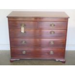 A 19th century mahogany five drawer chest in restored condition - 92cm H x 49cm