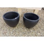 A pair of slate effect garden planters, 38cm high