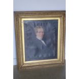 A 19th century oil on canvas portrait of a gentleman in a heavy gilt frame, 107cm x 93cm