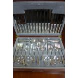 An eight setting EPNS silver plated canteen of cutlery