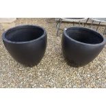 A pair of slate effect garden planters, 46cm high