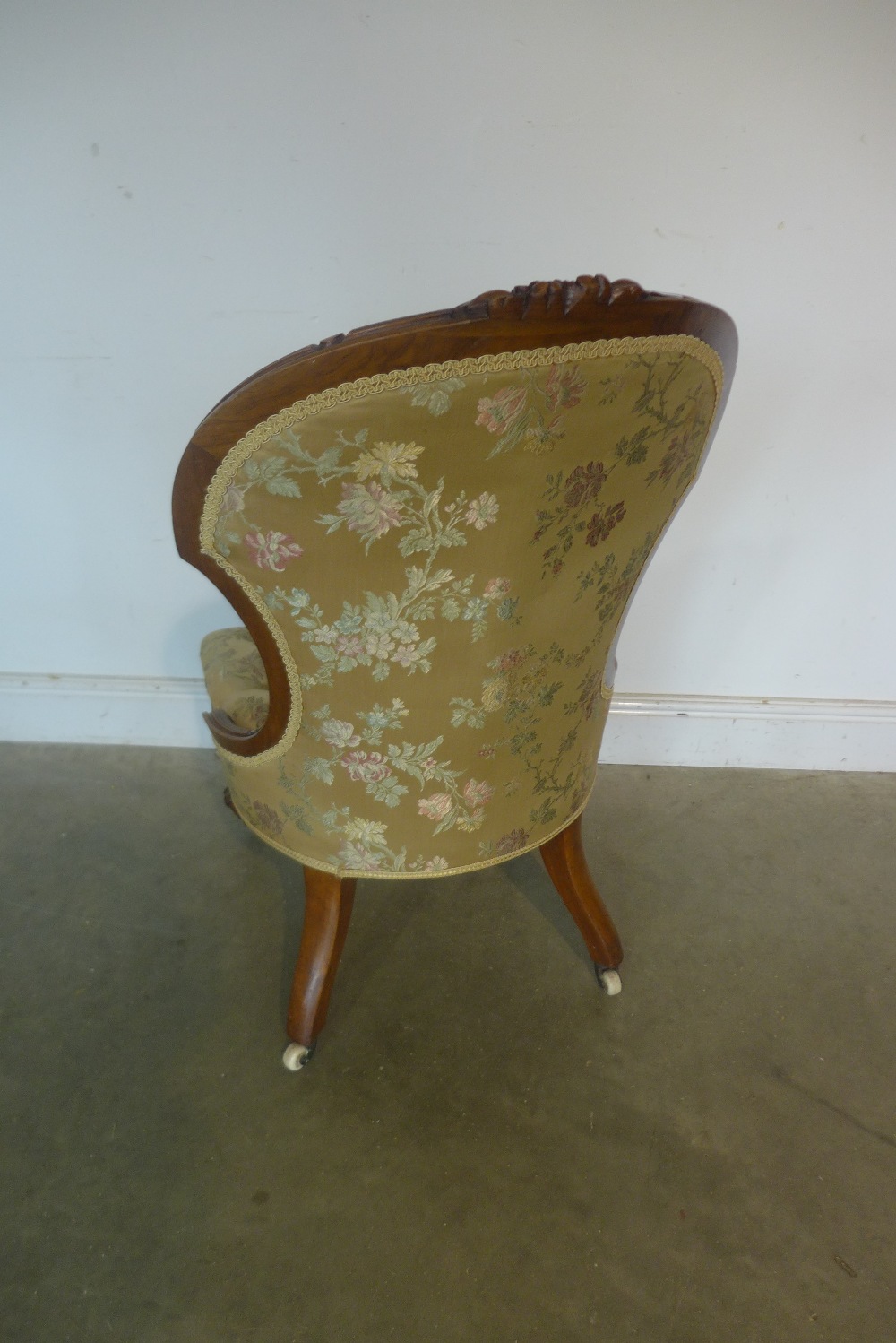 A Victorian walnut button back fireside chair - Image 2 of 2