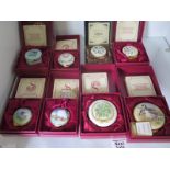 Eight Staffordshire enamel boxes, all boxed and good condition