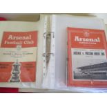 A collection of over 80 football programmes from 1950s -1970s, mainly Arsenal, together with a 1970s