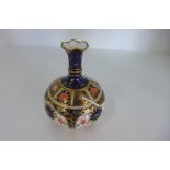 A Crown Derby bottle vase, 9cm tall, in good condition