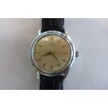 A gents manual wind Girard Perregaux wristwatch, 37mm wide including button with a faux crocodile