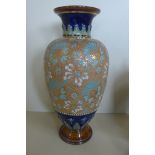 A 19th century large Royal Doulton stoneware vase, approx 36cm high, in good condition