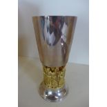 A silver and silver gilt limited edition chalice to commemorate The Ninth Centenary of Winchester