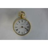 An 18ct yellow gold pocket watch, the dial signed J W Benson, in good condition, working, 39mm wide,