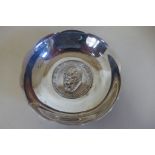 A Dunstan silver craft A E Jones, Winston Churchill silver bowl, approx 5.7 troy oz, 12.5cm wide,