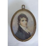 A portrait miniature of a young gentleman 9x7cm