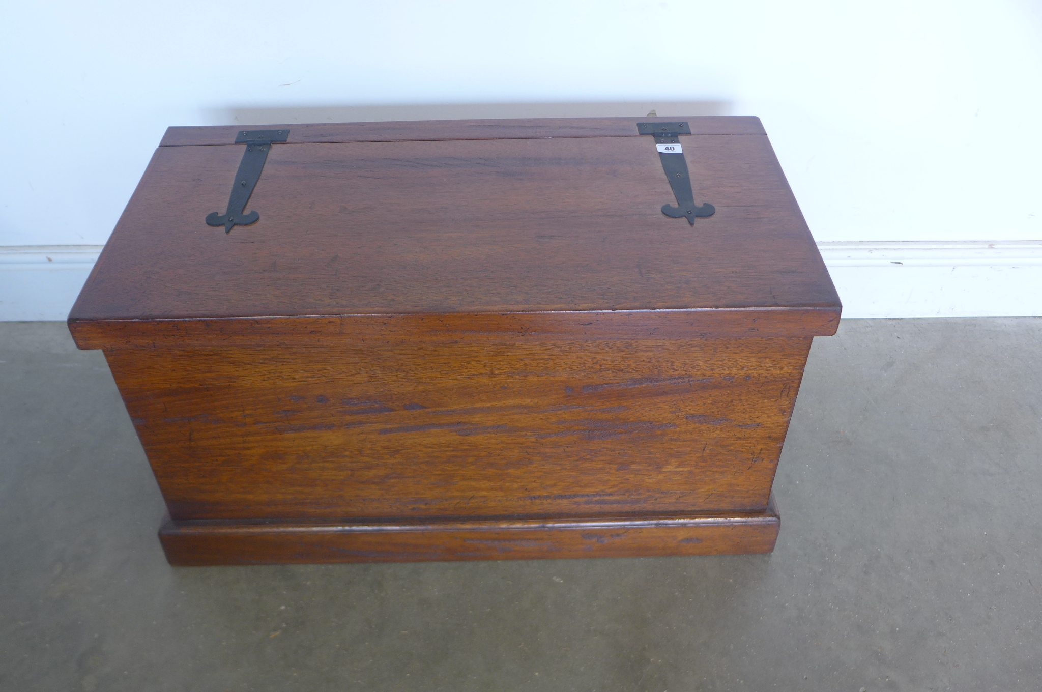 A Victorian style mahogany storage box - made by a local craftsman to a high standard - 43cm tall