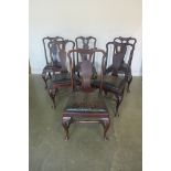 A set of six mahogany Queen Anne style dining chairs, good quality and sound condition