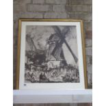 Sir Frank Brangwyn, 1867-1956 - The Skittle Match - Dixmuden - lithograph from an etching, 56x47cm -