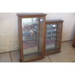 Two wall display cabinets, ideal for diecast toys, 71cm x 41cm x 13cm - and 58cm x 38cm x 10cm,