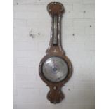 A 19th century mother of pearl inlaid rosewood onion top barometer, 97cm tall