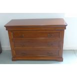 A 20th century cherry wood three drawer chest, 89cm tall x 125cm x 54cm - by Consorzio Mobili