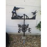 A weather vane of a hunting scene, 94cm tall
