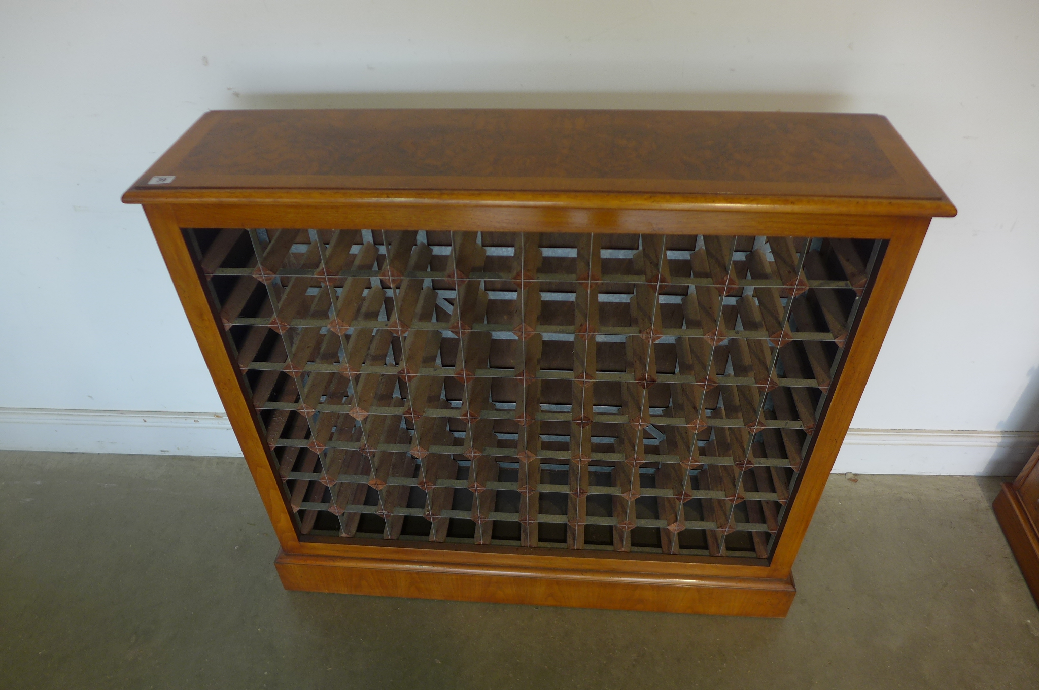 A walnut 80 bottle wine rack - made by a local craftsman to a high standard - 100cm x 108cm x 29cm - Image 2 of 2