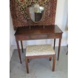 A 19th century mahogany three drawer side table, 77cm tall x 99cm x 51cm - with a later dressing