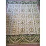 A hand knotted woollen Kashmiri hand stitch wool chain rug approx 207cm x 147cm - in good condition