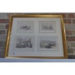 A gilt framed set of four Eastern scene prints after David Roberts - 64cm x 75cm