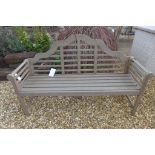 An Alexander Rose lutchens style teak effect garden bench 160cm wide