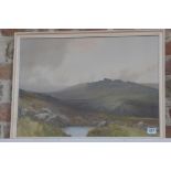 An early 20th century framed and glazed goache - Dartmoor Scene - signed R D Sherrin, listed