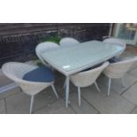 A Bramblecrest Stockholm 160x90 boat table with 6 tub chairs, ex-display