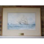 Jason Partner LSA water colour - Rough Weather 1990 - with labels verso, in a gilt frame, in good