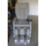 An Oto Cyber-Plus CP2500 electric grey leather massage chair in almost new condition, working order