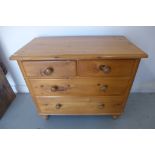 A Victorian pine four drawer chest, 78cm tall x 91cm x 47cm