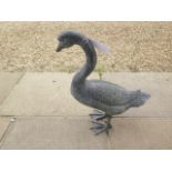 A bronze goose garden figure - 60cm tall