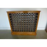 A walnut 80 bottle wine rack - made by a local craftsman to a high standard - 100cm x 108cm x 29cm