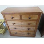 A Victorian mahogany five drawer chest, 112cm tall x 112cm x 50cm