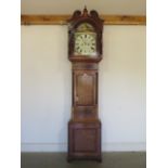 A good quality Victorian north country style long case clock with an oak/mahogany case and
