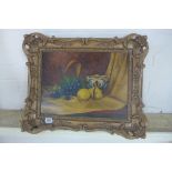 An oil on canvas, still life, signed KL Rose - in an ornate gilt frame, 55x44cm