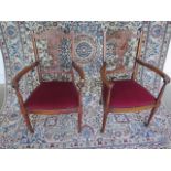 A pair of early 20th century inlaid side chairs, in good condition
