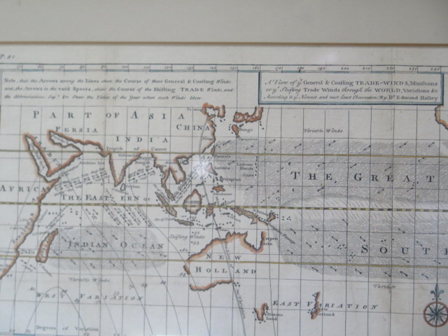 A plate from Benjamin Martin Philosphia Britannica - Dr Edmund Halley chart of Magnetic Variation - Image 2 of 4