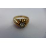 A 9ct single stone diamond ring, size P, diamond approx 0.28ct, approx 4.8 grams, some general usage