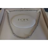 A FOPE GIOIELLI 18ct white gold and diamond Rigoletto necklace, 42cm long, approx 16.8 grams with