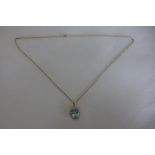 A 9ct yellow and white gold pendant, on a 9ct chain, total weight approx 6 grams, in good condition