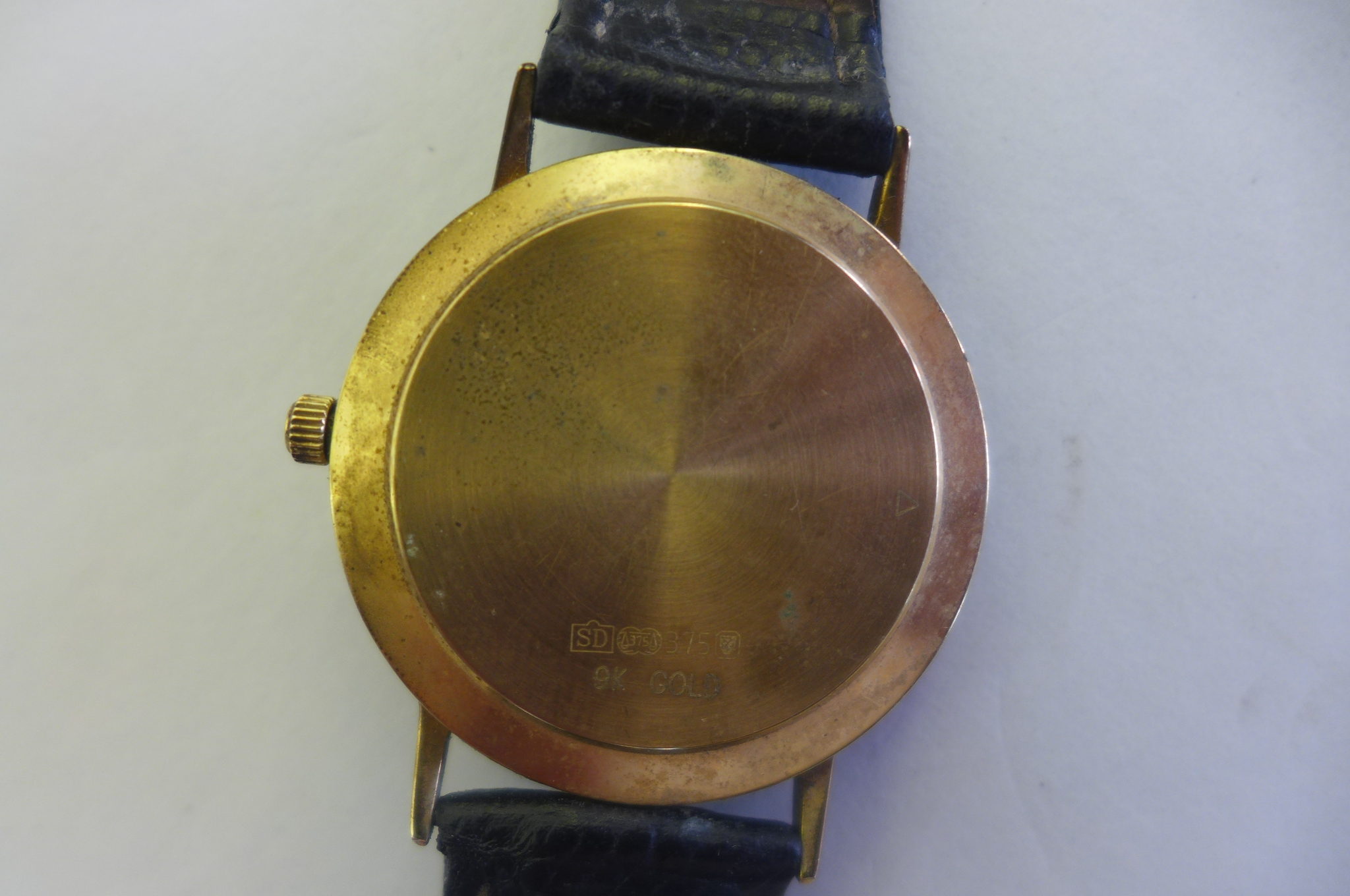 A 9ct Rotary Elite wristwatch on a leather strap not working, total weight approx 33 grams - Image 3 of 3